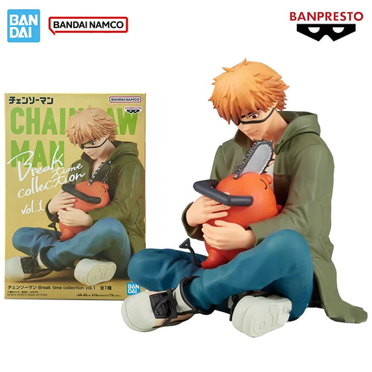 Bandai Genuine Chainsaw Man Banpresto Break Time Denji + Pochita Figure